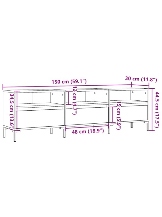 TELERIKAPP OLD WOOD 150X30X44,5 CM ENGINEERED WOOD