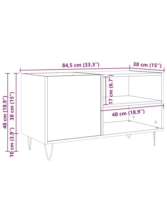 Plaadikapp, vana puit, 84,5 x 38 x 48 cm, tehispuit