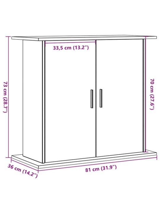 AKVAARIUMI ALUS, VANA PUIT, 81 X 36 X 73 CM, TEHISPUIT