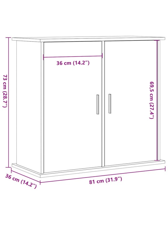 Akvaariumi alus, vana puit, 81 x 36 x 73 cm, tehispuit