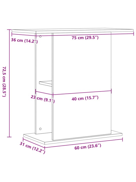 Akvaariumi alus, vana puit, 36 x 75 x 72,5 cm, tehispuit