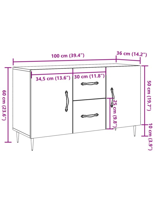 PUHVETKAPP ARTISAN OAK 100X36X60 CM ENGINEERED WOOD