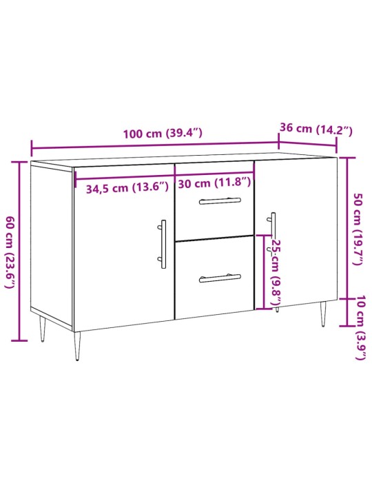 PUHVETKAPP ARTISAN OAK 100X36X60 CM ENGINEERED WOOD