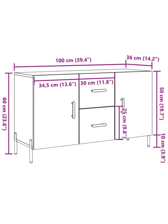 PUHVETKAPP ARTISAN OAK 100X36X60 CM ENGINEERED WOOD