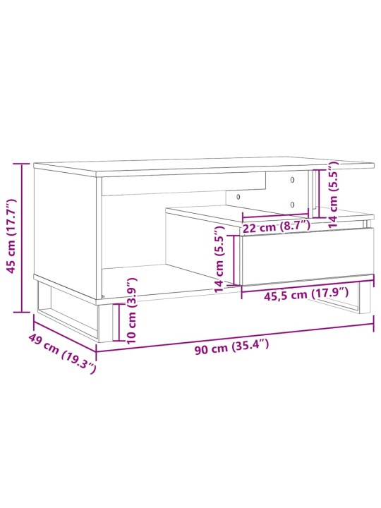 DIIVANILAUD OLD WOOD 90X49X45 CM ENGINEERED WOOD