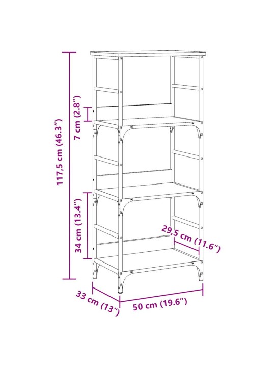 RAAMATUKAPP VANA PUIT 50X33X117,5 CM ENGINEERED WOOD