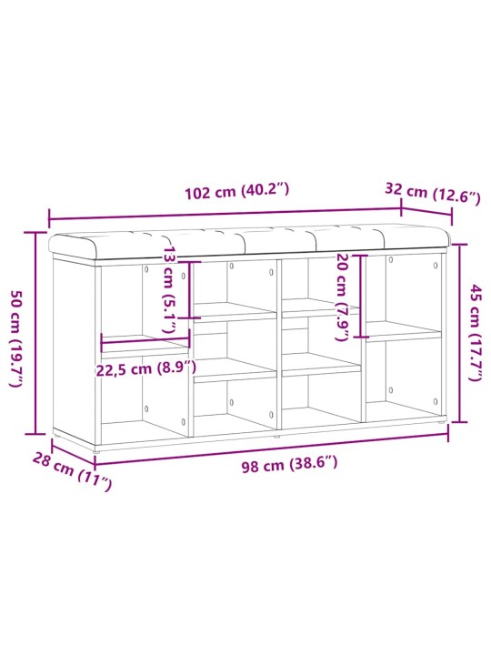 KINGAPINK VANA PUIT 102X32X50 CM ENGINEERED WOOD