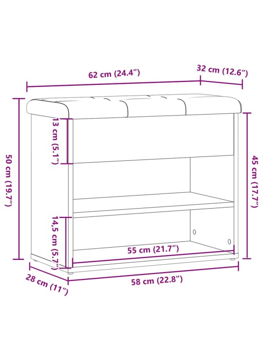 KINGAPINK VANA PUIT 62X32X50 CM ENGINEERED WOOD