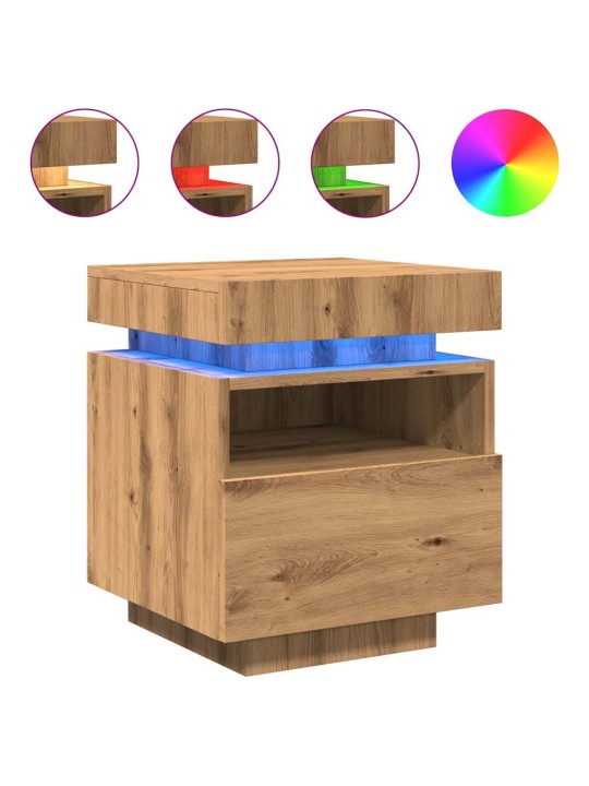 LED-VALGUSTITEGA ÖÖKAPP ARTISAN TAMM 40X39X48,5 CM