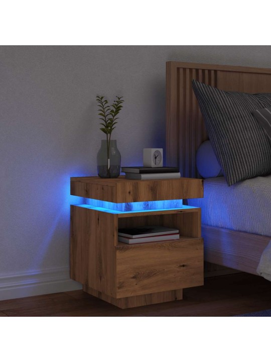 LED-VALGUSTITEGA ÖÖKAPP ARTISAN TAMM 40X39X48,5 CM