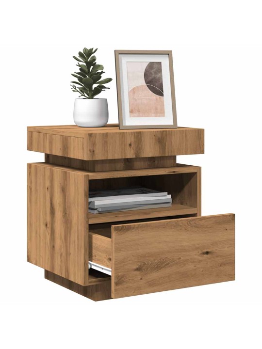 LED-VALGUSTITEGA ÖÖKAPID 2 TK ARTISAN OAK 40X39X48,5 CM