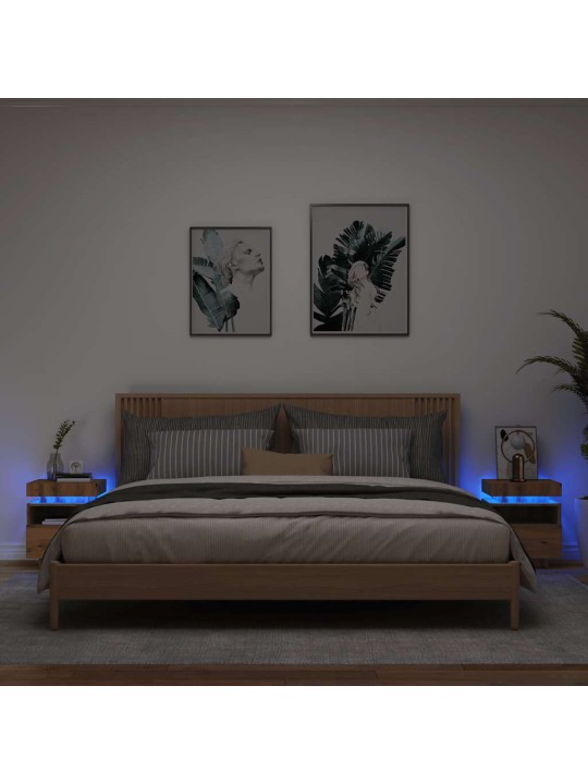 LED-VALGUSTITEGA ÖÖKAPID 2 TK ARTISAN OAK 40X39X48,5 CM