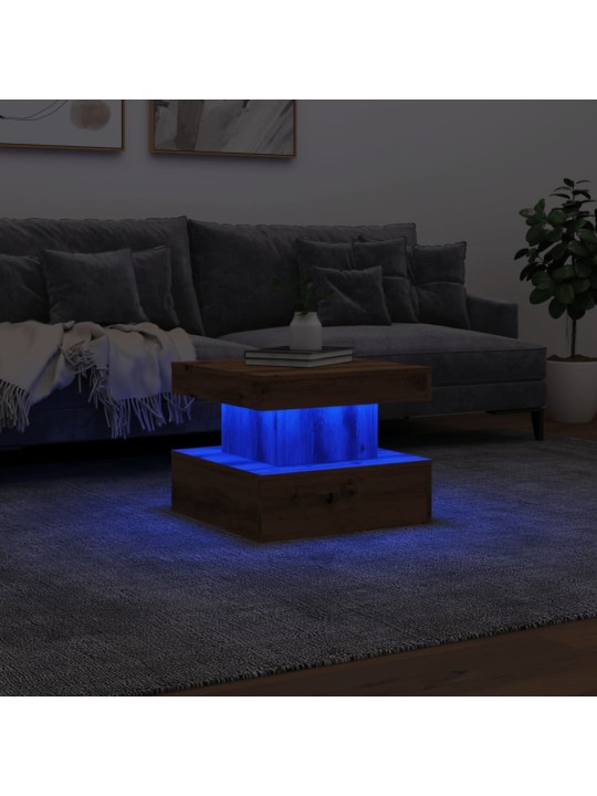 KOHVILAUD LED-TULEDEGA, KÄSITÖÖTAMM, 50 X 50 X 40 CM