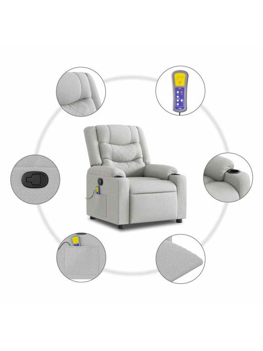 MASSAGE RECLINER TOOL CLOUD GREY FABRIC