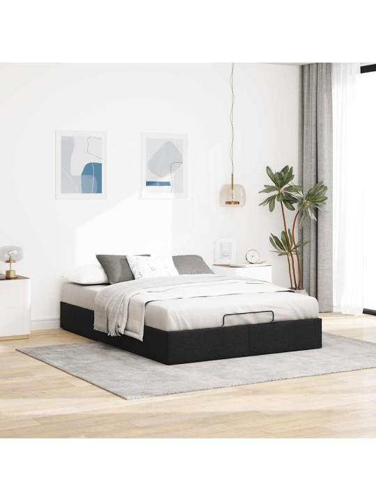 OTTOMANI VOODIRAAM ILMA MADRATSITA, MUST, 140X200CM, KANGAS