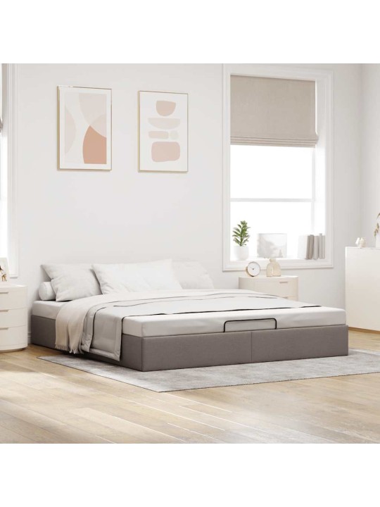 OTTOMANI VOODIRAAM ILMA MADRATSITA TAUPE 180X200 CM KANGAS