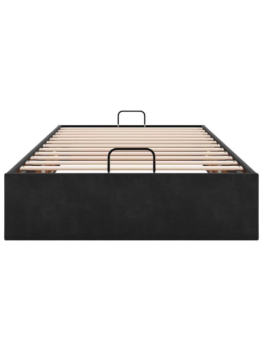 OTTOMANI VOODIRAAM ILMA MADRATSITA, MUST, 80X200 CM, SAMET