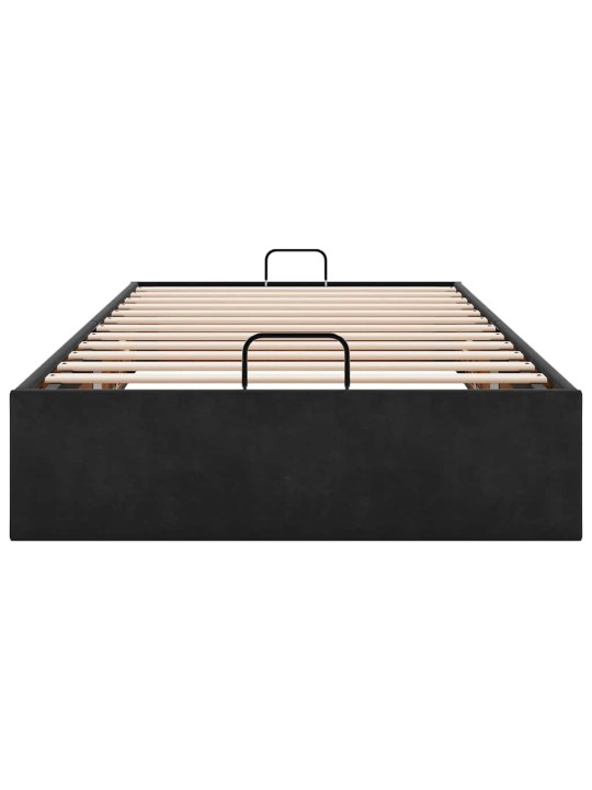 OTTOMANI VOODIRAAM ILMA MADRATSITA, MUST, 90X200 CM, SAMET