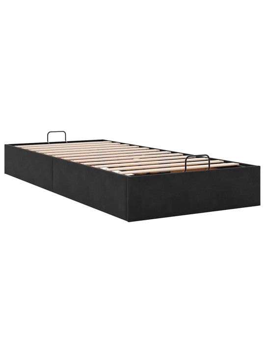 OTTOMANI VOODIRAAM ILMA MADRATSITA, MUST, 100X200 CM, SAMET