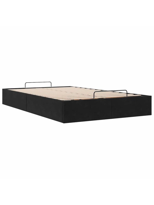 OTTOMANI VOODIRAAM ILMA MADRATSITA, MUST, 120X190 CM, SAMET