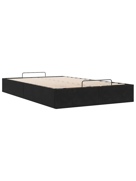 OTTOMANI VOODIRAAM ILMA MADRATSITA, MUST, 120X190 CM, SAMET