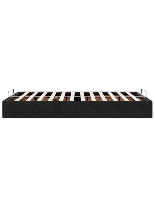 OTTOMANI VOODIRAAM ILMA MADRATSITA, MUST, 120X200 CM, SAMET