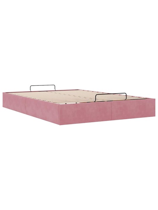 OTTOMANI VOODIRAAM ILMA MADRATSITA ROOSA 140X200 CM SAMET