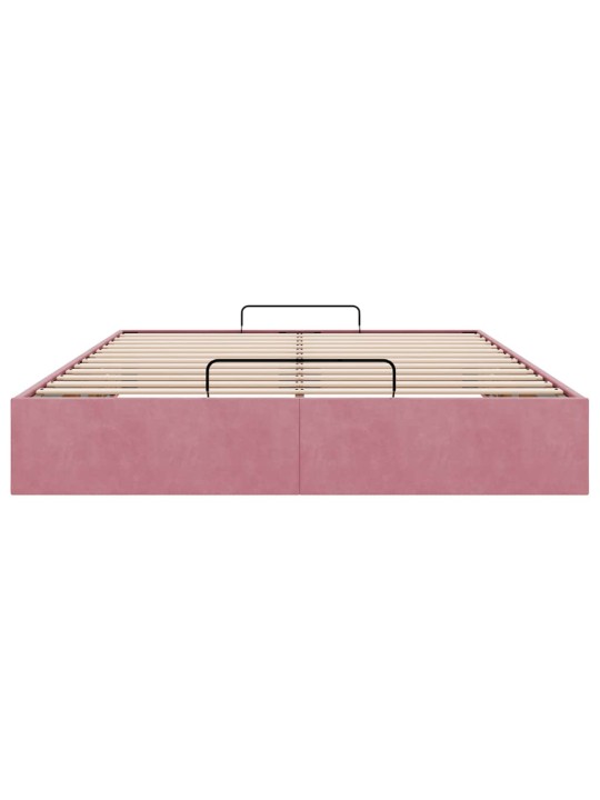 OTTOMANI VOODIRAAM ILMA MADRATSITA ROOSA 140X200 CM SAMET