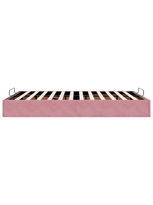 OTTOMANI VOODIRAAM ILMA MADRATSITA ROOSA 140X200 CM SAMET