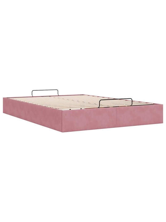 OTTOMANI VOODIRAAM ILMA MADRATSITA ROOSA 140X200 CM SAMET
