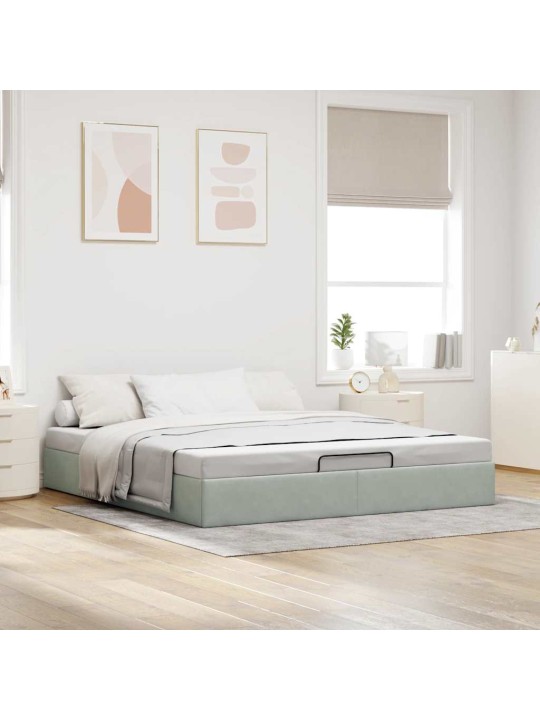 OTTOMANI VOODIRAAM ILMA MADRATSITA, HELEHALL, 160X200CM , SAMET