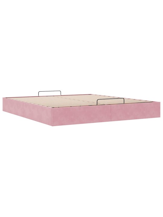 OTTOMANI VOODIRAAM ILMA MADRATSITA ROOSA 160X200 CM SAMET
