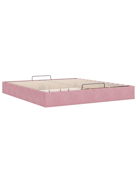 OTTOMANI VOODIRAAM ILMA MADRATSITA ROOSA 160X200 CM SAMET