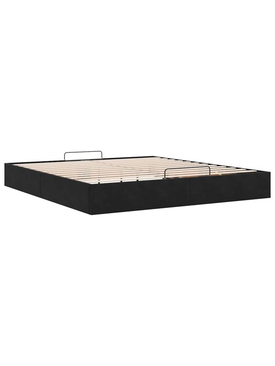 OTTOMANI VOODIRAAM ILMA MADRATSITA, MUST, 200X200 CM, SAMET