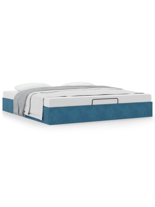 OTTOMANI VOODIRAAM ILMA MADRATSITA, TUMESININE 200X200 CM SAMET
