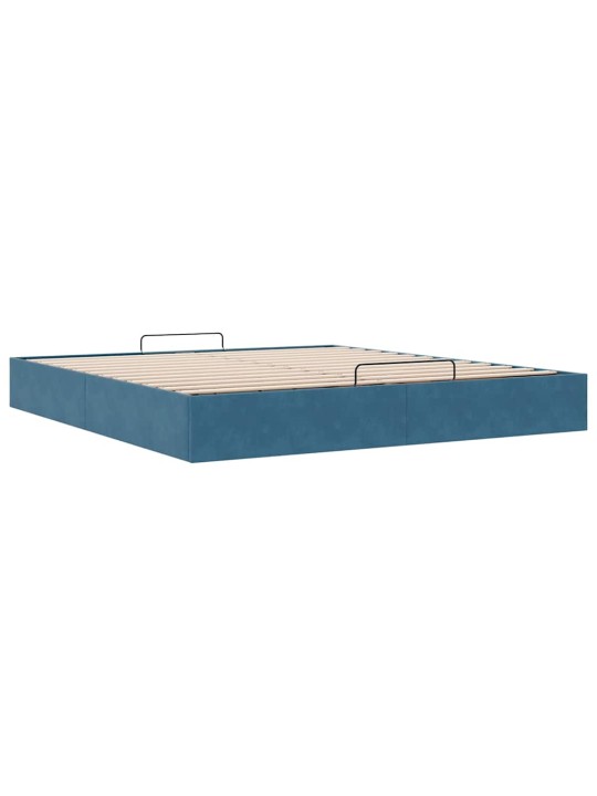 OTTOMANI VOODIRAAM ILMA MADRATSITA, TUMESININE 200X200 CM SAMET