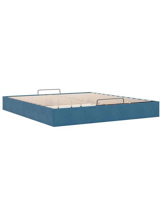 OTTOMANI VOODIRAAM ILMA MADRATSITA, TUMESININE 200X200 CM SAMET