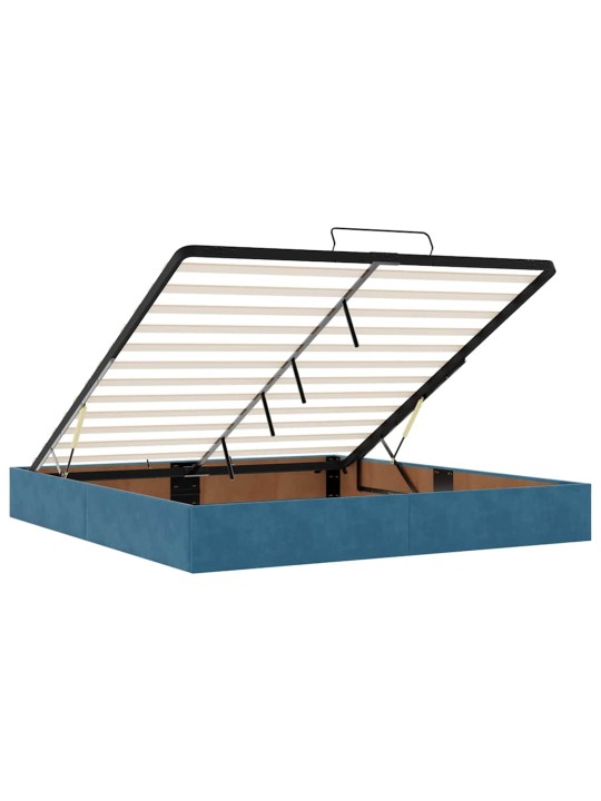OTTOMANI VOODIRAAM ILMA MADRATSITA, TUMESININE 200X200 CM SAMET