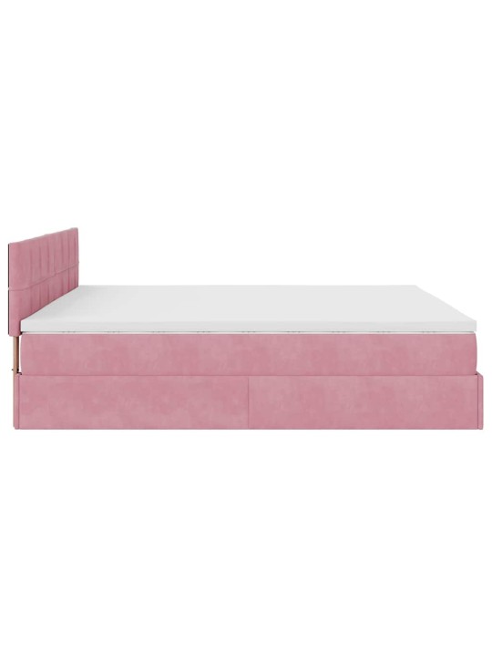OTTOMANI VOODI MADRATSIGA ROOSA 160X200 CM SAMET