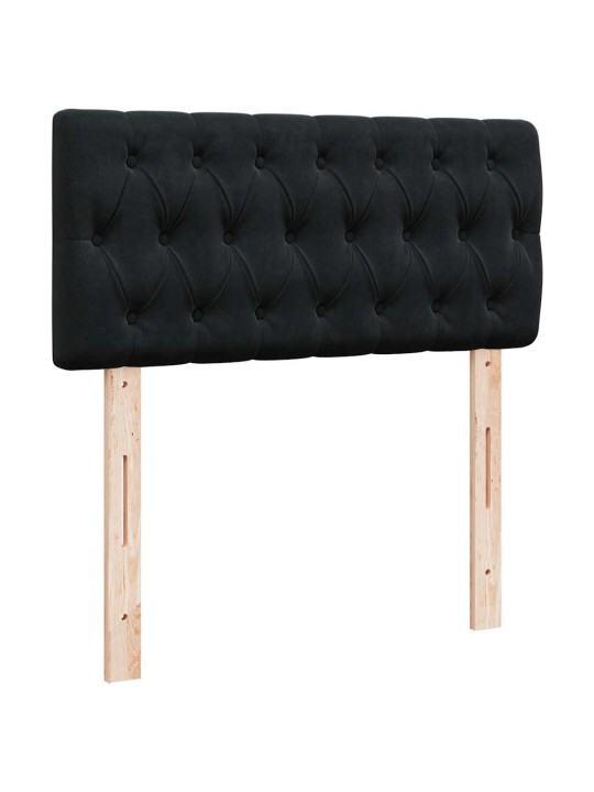 Ottomani voodiraam madratsiga, must, 90x200cm, samet