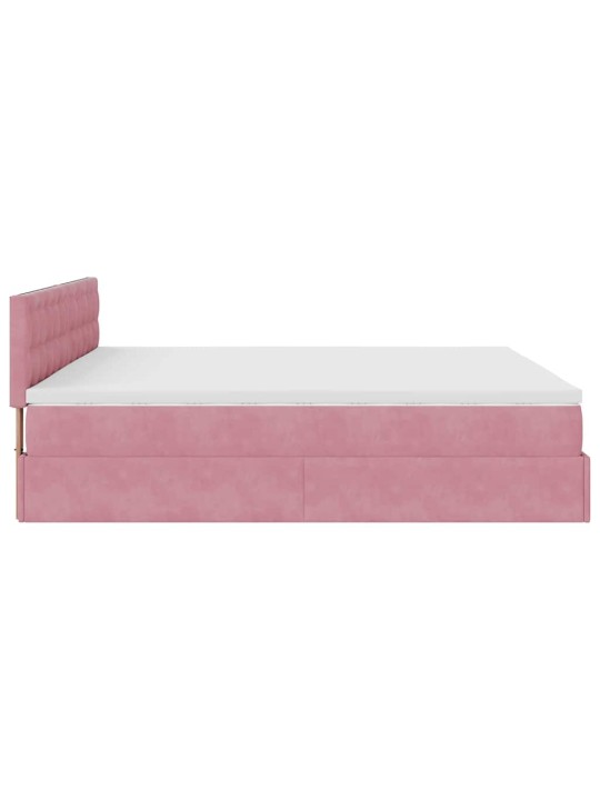 OTTOMANI VOODI MADRATSIGA ROOSA 160X200 CM SAMET