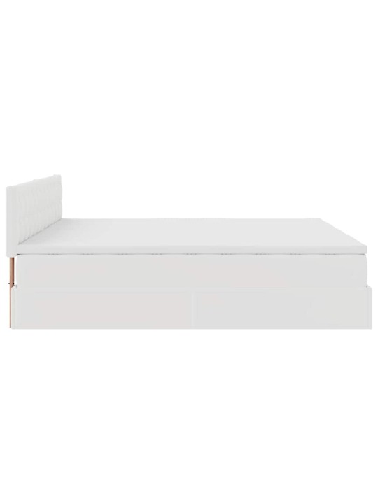 OTTOMANI VOODIRAAM MADRATSITEGA, VALGE, 200X200CM, KUNSTNAHK