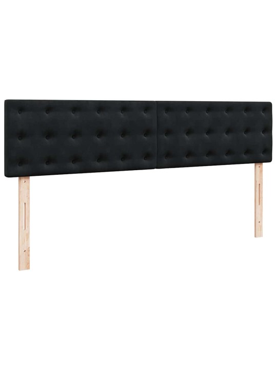 OTTOMANI VOODIRAAM MADRATSITEGA, MUST, 200X200 CM, SAMET