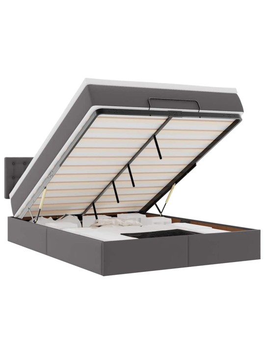 OTTOMANI VOODI MADRATSITEGA JA LED, HALL, 140X200CM, SAMET