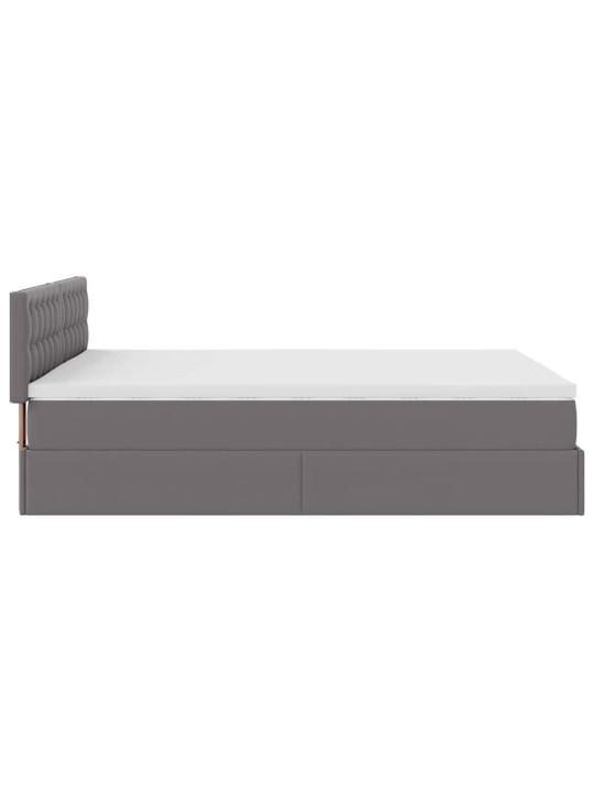 OTTOMANI VOODI MADRATSITEGA JA LED, HALL, 140X200CM, SAMET