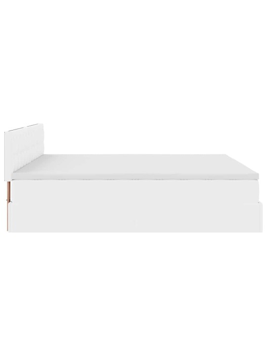 OTTOMANI VOODI MADRATSITEGA &LEDI, VALGE, 180X200CM, KUNSTNAHK