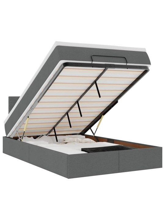 OTTOMANI VOODI MADRATSIGA JA LED, TUMEHALL, 120X190 CM, KANGAS