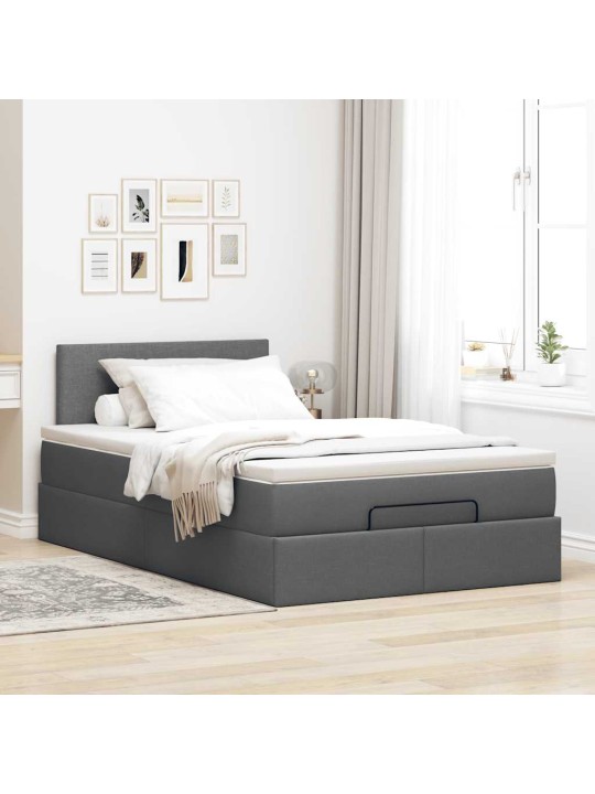 OTTOMANI VOODI MADRATSIGA JA LED, TUMEHALL, 120X190 CM, KANGAS