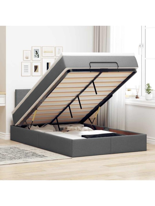 OTTOMANI VOODI MADRATSIGA JA LED, TUMEHALL, 120X190 CM, KANGAS