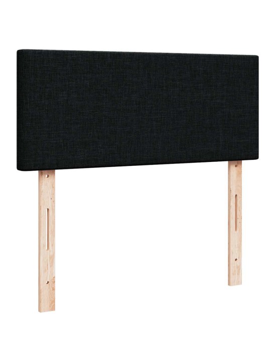 OTTOMANI VOODI MADRATSI JA LED, MUST, 120X190 CM, KANGAS